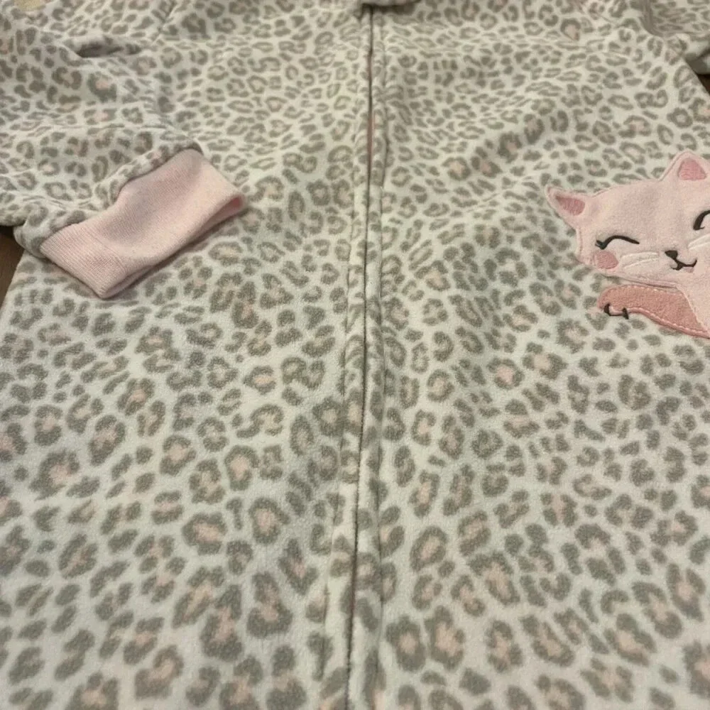 3T Carter's Cat Fleece Long Sleeve Footed Pajamas